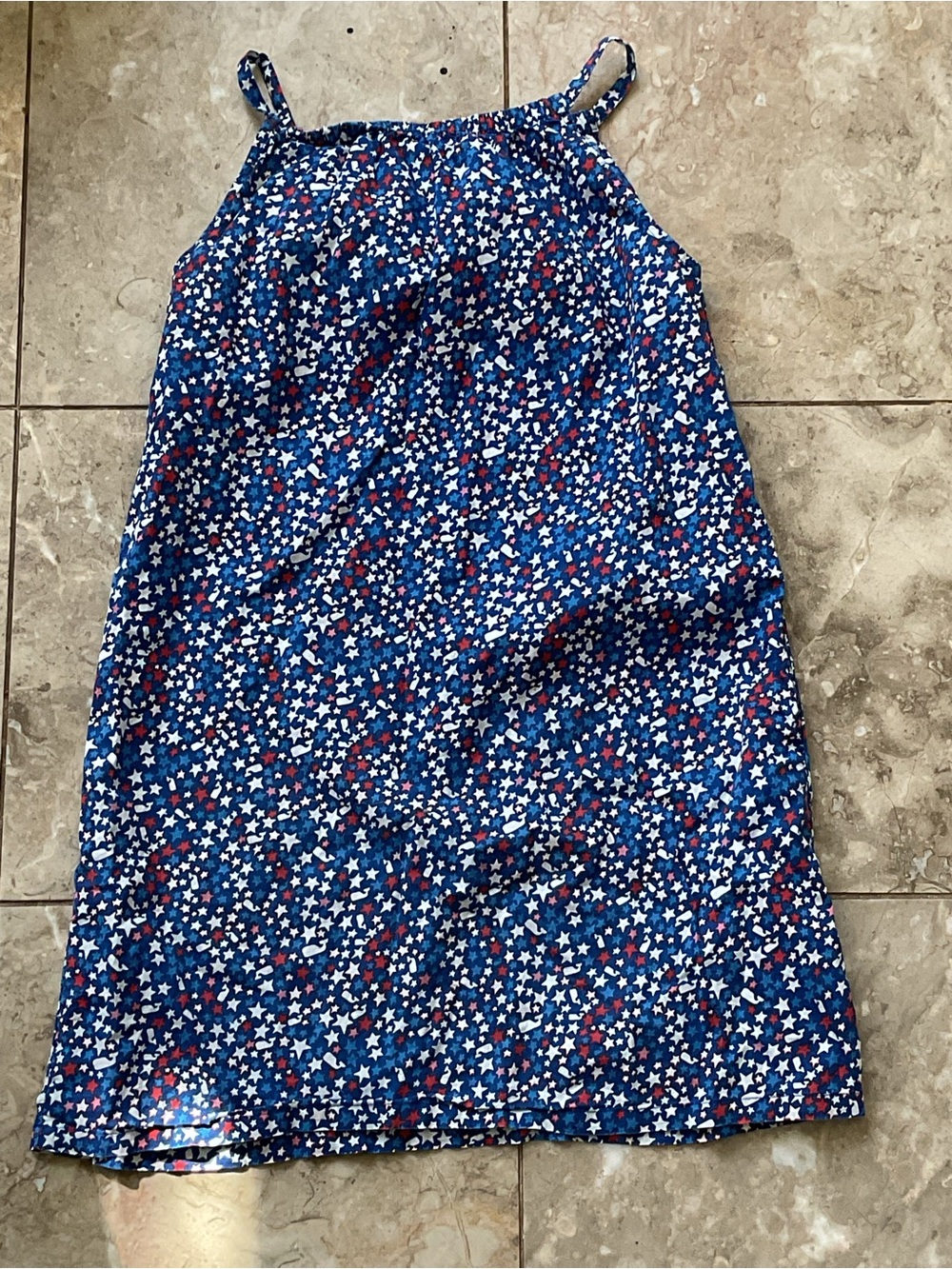 Vineyard Vines Blue Star Print Spaghetti Strap Dress